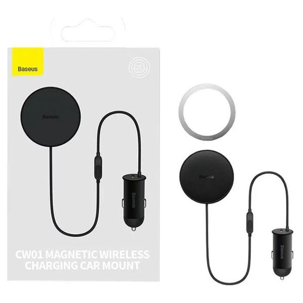 Baseus CW01 Magnetic Car mount - telefoonhouder auto - Ventilatierooster - Magnetisch en MagSafe - Draadloos opladen - Zwart 