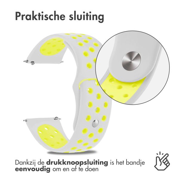 imoshion Siliconen sport bandje Samsung Galaxy Watch 7 40/44 mm - Lichtgrijs / Neon Geel
