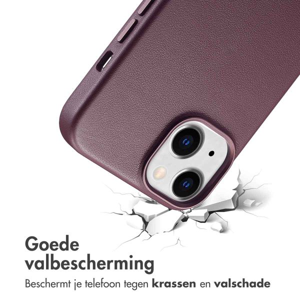 Accezz MagSafe Leather Backcover Apple iPhone 14 - Heath Purple