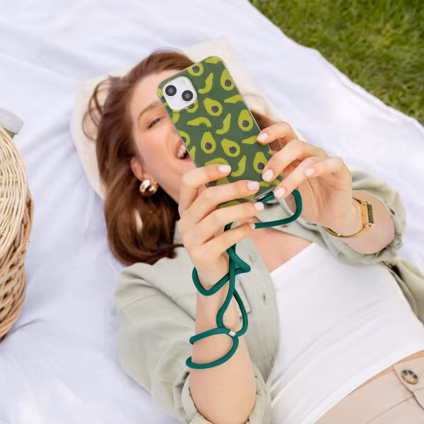 imoshion Siliconen design hoesje met koord Apple iPhone 14 Pro - Avocado Green