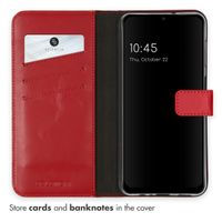 Selencia Echt Leren Bookcase Samsung Galaxy A13 (5G) / A04s - Rood