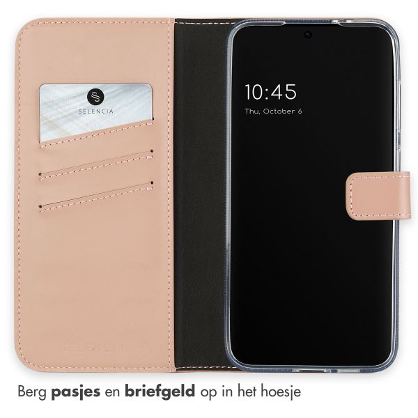 Selencia Echt Leren Bookcase Samsung Galaxy S24 FE - Dusty Pink