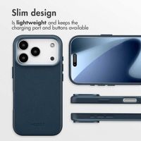 Accezz Leather Back Cover with MagSafe Apple iPhone 17 Pro - Nightfall Blue