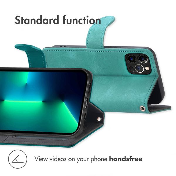 imoshion Bookcase with Strap Apple iPhone 12 (Pro) - Turquoise
