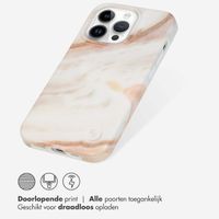 Selencia Aurora Fashion Backcover iPhone 14 Pro - Duurzaam hoesje - 100% gerecycled - Wit Marmer