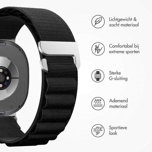 imoshion Nylon Alpine bandje Samsung Galaxy Watch 8 (40/44mm) / Classic (46mm) - Zwart