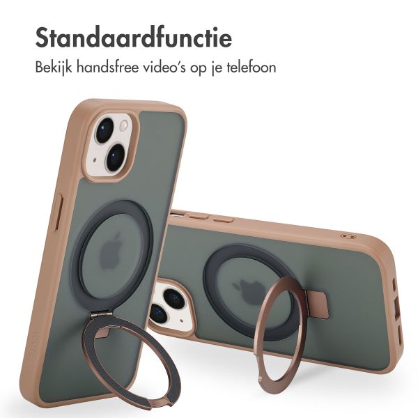 Accezz Ring Stand Backcover met MagSafe iPhone 14 - Brown