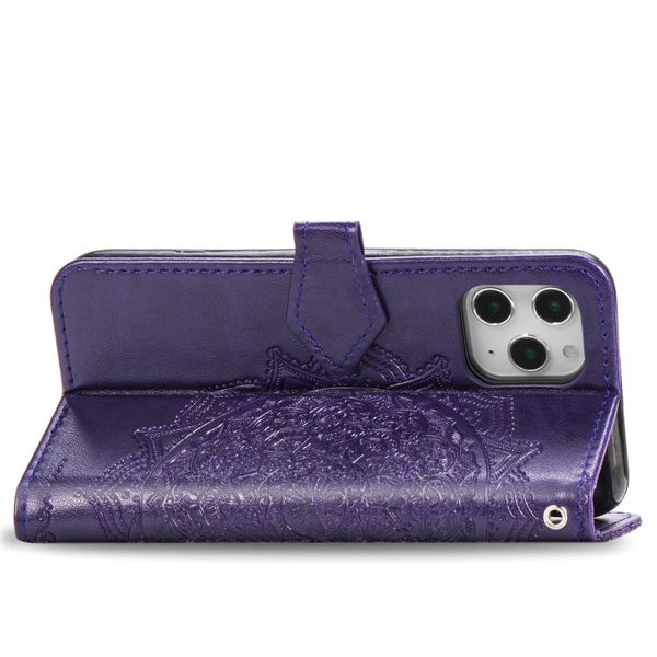 Mandala Bookcase Apple iPhone 12 (Pro) - Paars