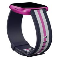 Fitbit Woven band Fitbit Versa / Versa 2 / Versa Lite - Maat S - Navy / Mulberry