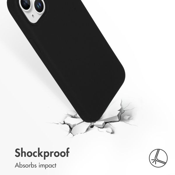 Accezz Liquid Silicone Backcover Apple iPhone 15 Plus - Zwart