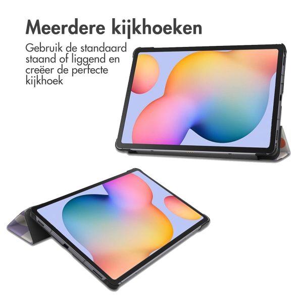 imoshion Trifold Design Bookcase Samsung Galaxy Tab S6 Lite (2020/2022/2024) - Flowers Distance