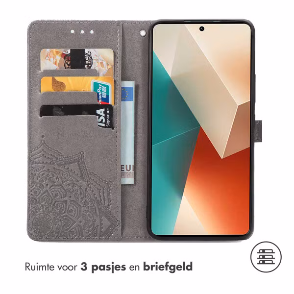 imoshion Mandala Bookcase Xiaomi Redmi Note 13 (5G) - Grijs