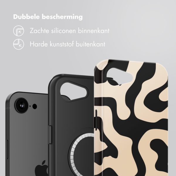 Selencia Vivid Backcover met MagSafe Apple iPhone 16e - Art Wave Black