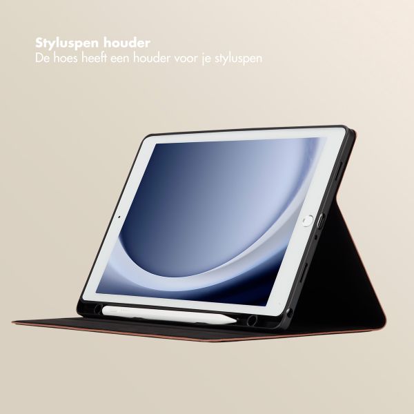 Selencia Sabi Bookcase met panterprint Samsung Galaxy Tab A9 Plus - Mocha Brown