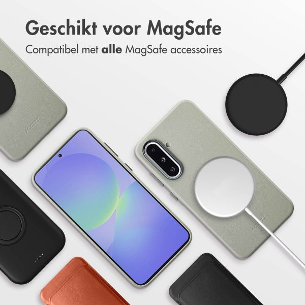 Accezz MagSafe Leather Backcover Samsung Galaxy A36 / A56 - Light Grey