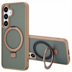 Accezz Ring Stand Backcover met MagSafe Samsung Galaxy S25 Plus - Bruin