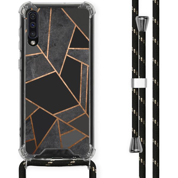 imoshion Design hoesje met koord Samsung Galaxy A50 - Grafisch Koper - Zwart / Goud