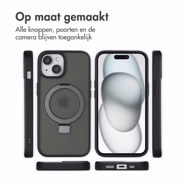 Accezz Ring Stand Backcover met MagSafe Apple iPhone 15 - Zwart