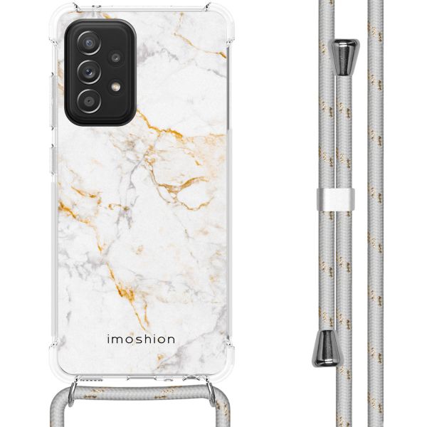 imoshion Design hoesje met koord Samsung Galaxy A52(s) (5G/4G) - White Marble