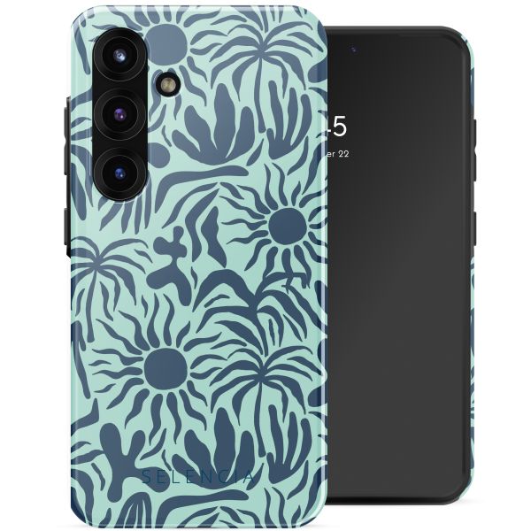 Selencia Vivid Tough Backcover Samsung Galaxy S25 - Tropical Vibes Light Blue