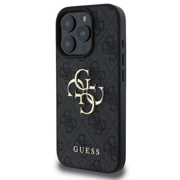 Guess 4G Metal Logo Backcover Apple iPhone 16 Pro Max - Zwart