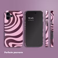 Selencia Vivid Backcover Apple iPhone 16 - Wavy Swirl Pink Plum