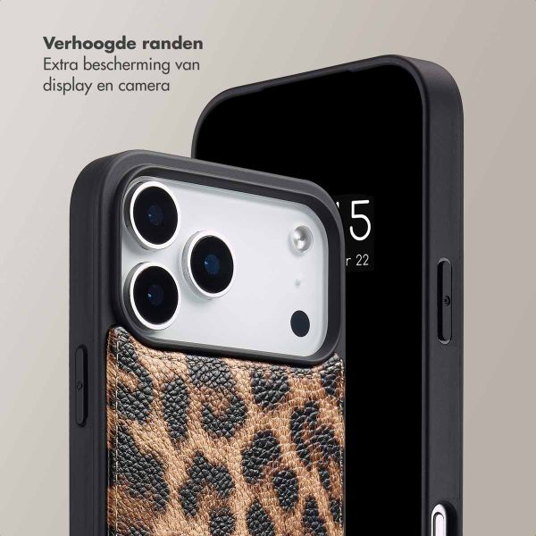 Selencia Nova Telefoonhoes met Koord en Pashouder Apple iPhone 17 Pro Max - Leopard