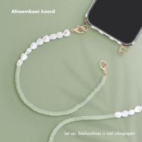Selencia Telefoonkoorden set met Parels en Elastiekjes - Pistache Cream