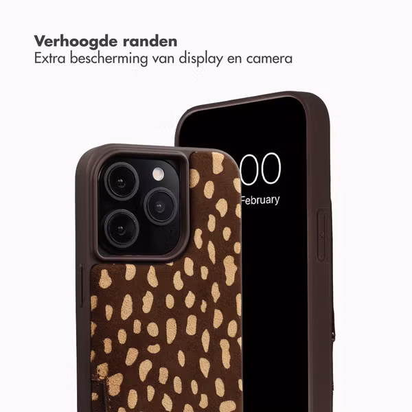 Selencia Nova Real Leather Backcover met Koord en Pashouder Apple iPhone 15 Pro - Fawn Chic