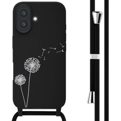 imoshion Siliconen design hoesje met koord Apple iPhone 16 - Dandelion Black