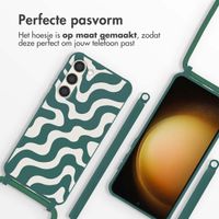 imoshion Siliconen design hoesje met koord Samsung Galaxy S23 Plus - Petrol Green Groovy