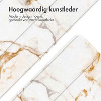imoshion Design Trifold Bookcase Apple iPad 9 (2021) 10.2 inch / iPad 8 (2020) 10.2 inch / iPad 7 (2019) 10.2 inch - White Marble