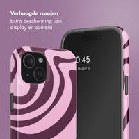 Selencia Vivid Backcover Apple iPhone 15 - Wavy Swirl Pink Plum