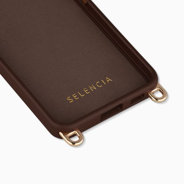 Selencia Rivièra MagSafe Backcover met afneembare haakjes Samsung Galaxy S25 / S24 - Choco Brown