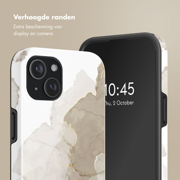 Selencia Vivid Backcover met MagSafe Apple iPhone 15 - Marble Light Brown