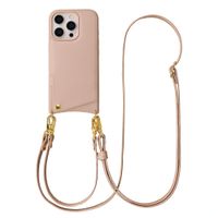 Selencia Nova Telefoonhoes met Koord en Pashouder Apple iPhone 16 Pro - Dusty Rose