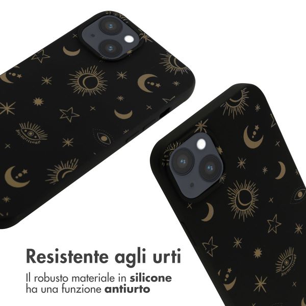 imoshion Siliconen design hoesje met koord Apple iPhone 14 Plus - Sky Black