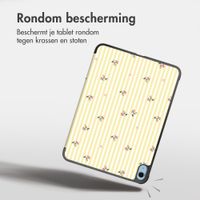 imoshion Design Trifold Bookcase Apple iPad 11 (2025) 11 inch A16 / iPad 10 (2022) 10.9 inch - Garden Stripes
