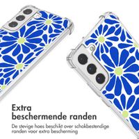 imoshion Design hoesje met koord Samsung Galaxy S22 Plus - Cobalt Blue Flowers Connect