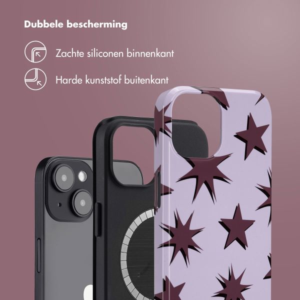 Selencia Vivid Backcover met MagSafe Apple iPhone 14 - Stars Plum Lilac