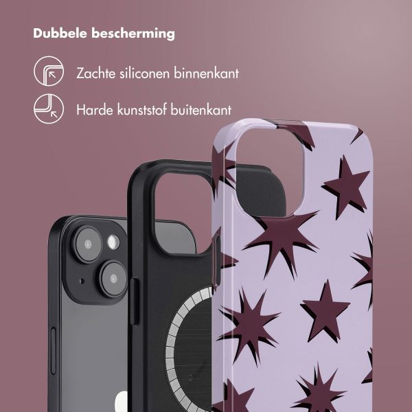 Selencia Vivid Tough Backcover met MagSafe iPhone 14 - Stars Plum Lilac