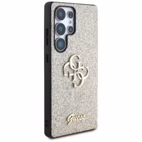 Guess 4G Metal Logo Glitter Backcover Samsung Galaxy S25 Ultra - Goud