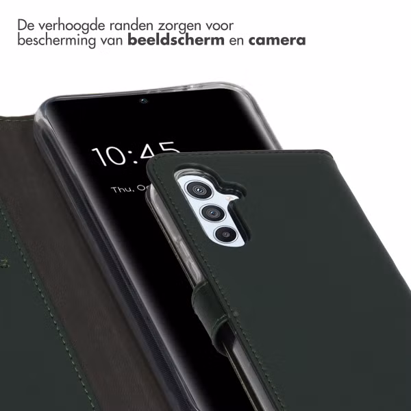 Selencia Echt Leren Bookcase Samsung Galaxy A54 (5G) - Groen