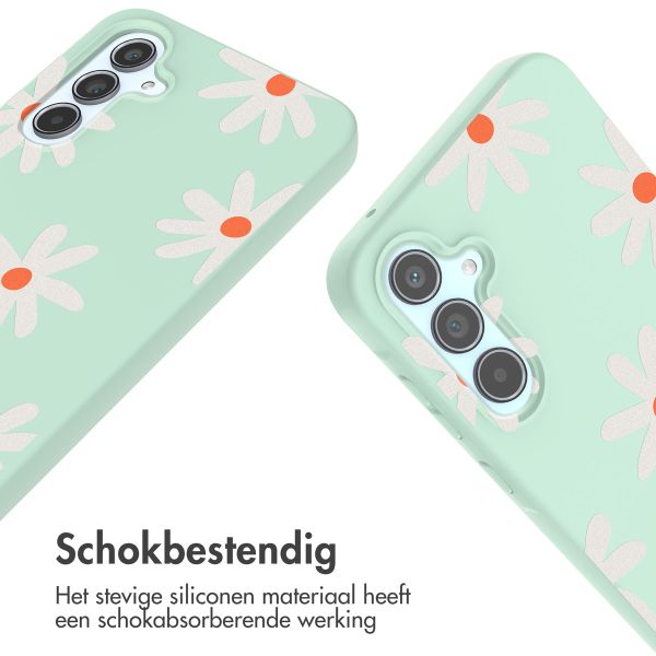 imoshion Siliconen design hoesje met koord Samsung Galaxy A55 - Green Flower Distance