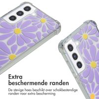 imoshion Design hoesje met koord Samsung Galaxy S21 FE - Tropical Violet Flowers Connect