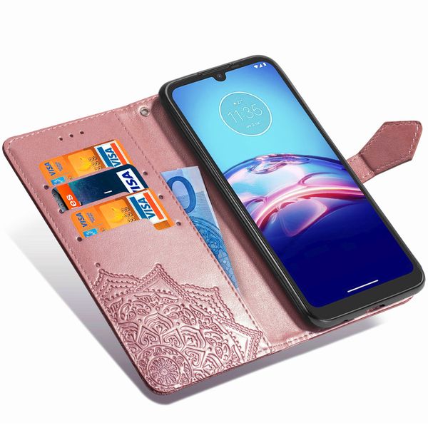 Mandala Bookcase Motorola Moto E6s - Rosé Goud