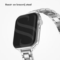 Selencia Slim Steel schakelbandje Apple Watch Series 1 t/m 9 / SE (38/40/41 mm) | Series 10 (42 mm) - Zilver