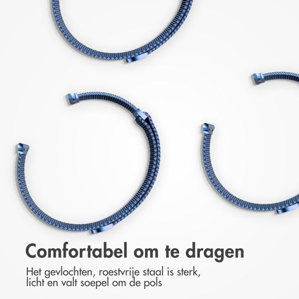 imoshion Milanees magnetisch bandje Apple Watch Series 1 - 9 / SE (38/40/41 mm) | Series 10 / 11 (42 mm) - Maat S - Blauw
