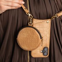 Selencia Nova Croco Mini Pouch - Toasted Almond