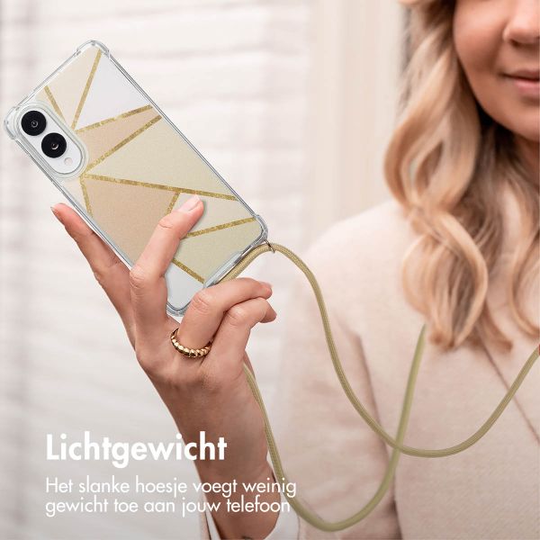 imoshion Design hoesje met koord Samsung Galaxy S25 Edge - Beige Graphic